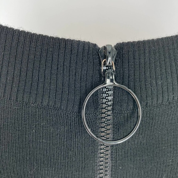 Akris Punto 100% Wool Color Flower Block Knit Mock Neck Dress Zip Back - Picture 5 of 6